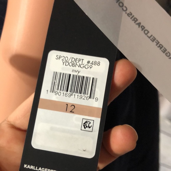 Karl Lagerfeld linen dress knee length size 12 - Picture 7 of 10